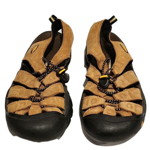 Keen Shoes - Keen Women's Leather Closed Toe Hiking Sport Sandals Tan Size 8